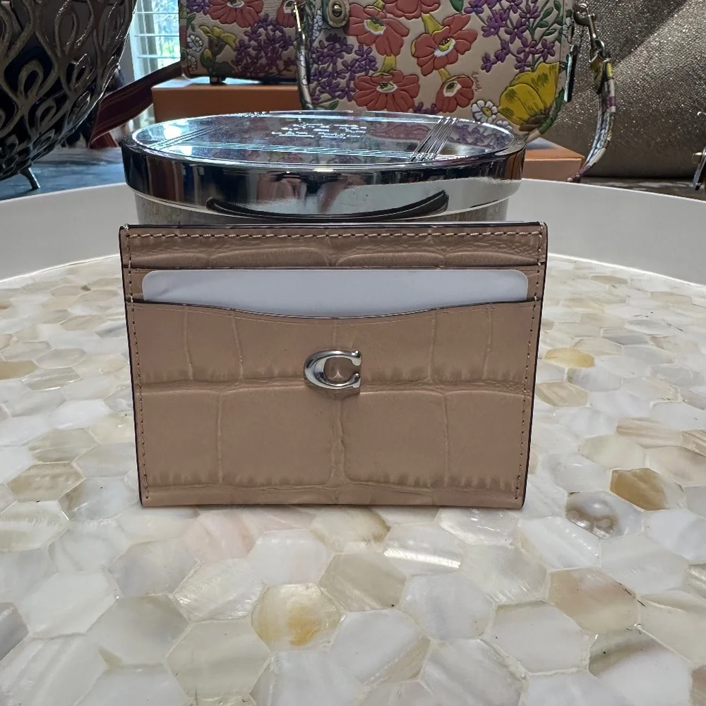 Coach Croc-embossed Card Case New!